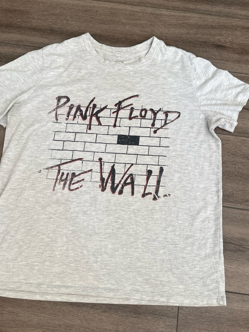 Pink Floyd Short Sleeve Tee - White with Black & Red Graphic